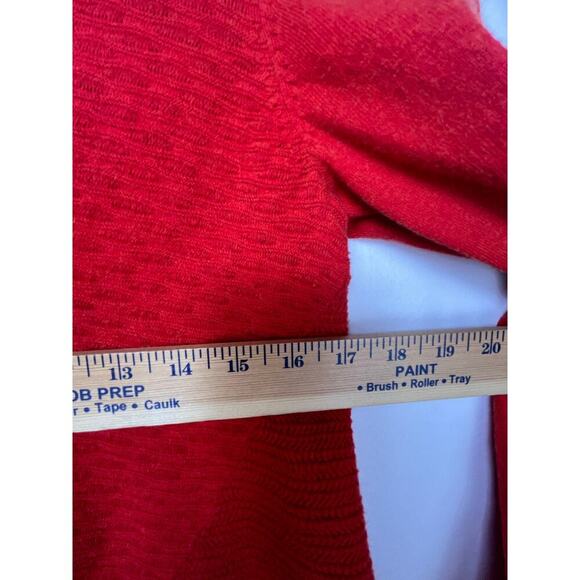 Eileen Fisher Women's Med Red Cashmere Blend Open Front Lightweight Cardigan - Picture 4 of 7